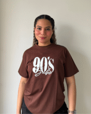 Camiseta estampada 90´s baby - Café