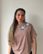 Camiseta estampada Flower Pop-Mocca