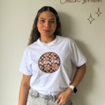 Camiseta estampada Coach brown – Blanca